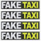 The Lord of the Tools 4 Stück gefälschte Taxi-Aufkleber Autoaufkleber wasserdicht selbstklebend Cartoon-Aufkleber Dekoration für Wohnwagen Auto Bus Motorrad Elektroauto weiß