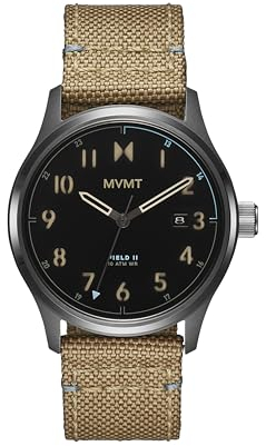 MVMT Field 3H Uhren für Herren – Edelstahl – wasserdicht 10 ATM / 100 Meter – sportlich bis lässig – 41 mm, Wüstensand, Field II