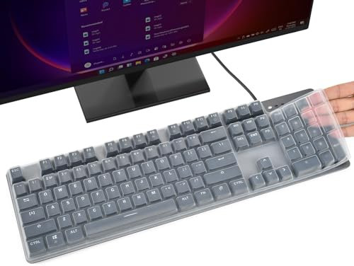 Keyboard Cover Skin for Logitech K845 Mechanical Illuminated Keyboard, Logitech K845 Silicone Keyboard Protecto, Clear