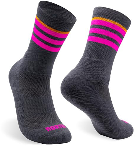 Chaussettes Course et Trail Running Rembourrées, Antidérapantes. Chaussettes de Sport sans Frottements pour Hommes et Femmes (FR/ES, Alpha/lettres, L, TG, Taille normale, Taille normale, Pink)