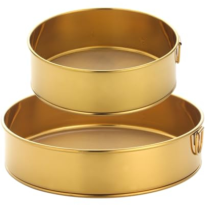 TUPMFG 2 Pcs Flour Sieve Stainless Steel Fine Mesh Strainer Round Sifting Sieve Flour Sifter Handheld Sugar Sieve for Baking (15 cm + 20 cm) (Gold)
