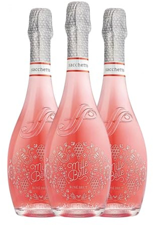Sacchetto Mille Bolle Spumante Rosé Brut Venezia 75 cl Rosé Sekt (Karton mit 3 Flaschen von 75 cl)
