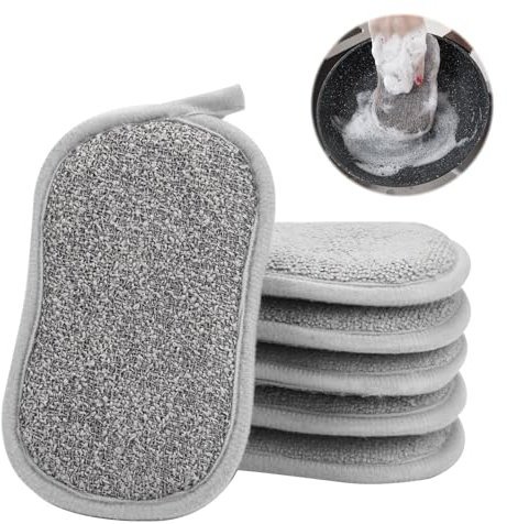 6 Piezas Esponjas Lavables, Esponja Cocina, Esponja de Doble Cara, Estropajo Cocina, Esponja Reutilizable para Platos, Esponja Magica Limpieza, Esponja Limpieza Hogar, Cocinaesponjas para Fregar