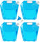 FANWINKJ 4 Stüick Camping Wassersack, 10L zusammenklappbar Kanister Wassersack mit Hahn und Reinigungsbürste, Camping Wassersack,Outdoor Folding Wassersack für Camping Picknick BBQWandern (blau)