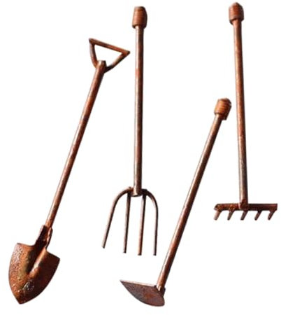 OFFSCH 4pezzi Miniature Metal Garden Tools Decorativi Per Per Giardinaggio Vintage Accessori Per Fate