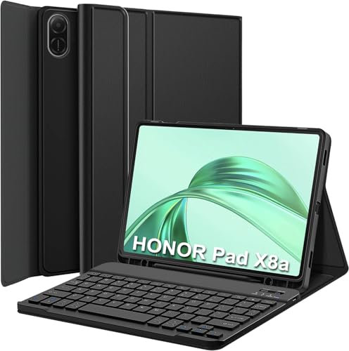 Nanhent Keyboard Case for Honor Pad X8a 11 Inch 2024, Magnetically Detachable Wireless Bluetooth Keyboard with Slim Stand Cover with Pen Holder (Honor Pad X8a)