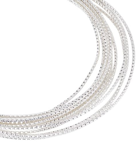 DELORIGIN 15 Gauge Twist Jewelry Wire 16Ft Silver Plated Copper Wire Textured Crafting Beading Wire Half Hard 1.5mm Wire for Bracelet Ring Jewellery Making DIY Beading Work Ornaments Craft Making