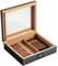 Humidor aus Zedernholz, freistehende kompakte Zigarren-Aufbewahrungsbox, mit elektronischem Hygrometer, 20 Zigarren, kleine Zigarrenbox