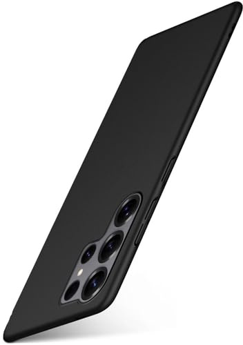 moex für Samsung Galaxy S25 Ultra Hülle Ultra Dünn, Schutzhülle mit erhöhtem Kameraschutz, Slim Cover Hardcase Backcover, Dünnste Handyhülle Minimalistisch Alpha Case, Matt Schwarz
