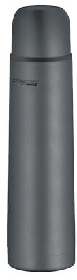 THERMOcafé by THERMOS TC BEVERAGE BOTTLE graphite grey mat 0,70l, Thermosflasche mit Becher aus Edelstahl, 12h heiß & 24h kalt, Auslaufsicher, für Schule, Unterwegs & Büro