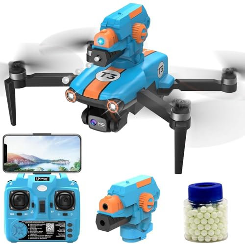 OBEST Drone avec caméra réglable 1080p, drone pliable RC sans balais avec tour de tir, quadricoptère FPV WIFI, positionnement du flux optique, mini drone pour enfants débutants