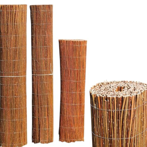 WIKLINOPOL Weidenmatte Sichtschutz Balkon 100 x 300 cm – Weidenzaun wetterfest für Terrasse und Garten - Blickschutz Weide natürlich - Weidenzaun Sichtschutz als Balkonsichtschutz & Gartenzaun