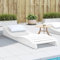 SDWEHO7 Garten Liegestuhl, Sonnenliege aus Holz, Gartenliege, wetterfest Outdoor Relaxliege für Balkon und Terrasse, Weiß 205x60x31,5 cm Massivholz Kiefer