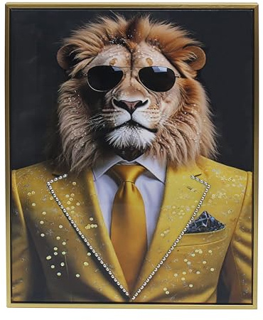 Lesser & Pavey Urban Art Lion Bling Wall Art for Living Room Decor & Bedroom Walls | Stylish Canvas Wall Art for Home Decor & Wall Decor | Lovely Birthday Gifts for Women & Men