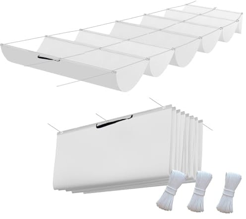 Voile d'ombrage ondulé rétractable 2 x 4 m, pergola réglable, en toile imperméable et résistante aux UV, couverture d'ombrage résistante à la déchirure, avec cordes de fixation pour terrasse, pergola
