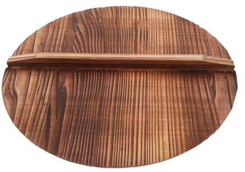 Luxshiny Wokdeckel mit Griff Braun Hält Dampf Zurück Schutzabdeckung für Küche Herdabdeckung Gasherd Wok Zubehör