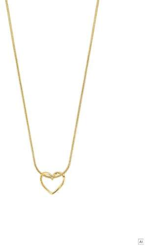 Purelei Herz Kette Damen Edelstahl, Gold