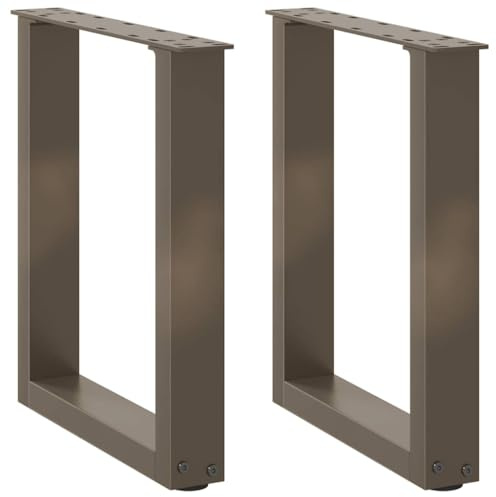 mtlskopl Couchtischbeine U-Form 2er Set - Tischkufen aus Stahl Naturstahl - 38 x 43 cm Höhenverstellbare Tischbeine für Couchtisch und Sitzbank - Industriedesign Metallgestell