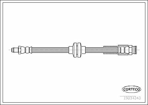 Corteco 19034343 Bremsschlauch vorne | 19034343 passend für Mito 500L Fi