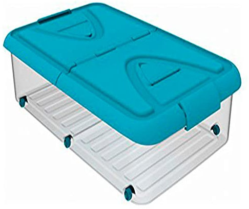 PLASTIKEN - Caja Bajo Cama C/Ruedas Azul Plastiken 60 L