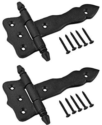 Bisagra de hierro forjado para puerta, color negro, 5 pulgadas