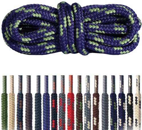 Mountval – Cordones para Botas de Senderismo y Trekking – Redondos y Resistentes de Poliéster – Resistentes al Desgarro – 6 Longitudes, 17 Colores