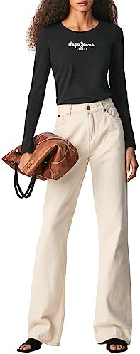 Pepe Jeans New Virginia LS, Maglia Donna, Nero (Black 999), M