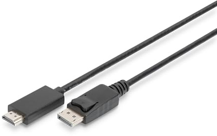Digitus DisplayPort adapter cable - DP to HDMI (2.0) Type A - UHD 4K/60Hz - 1m - Locking, HDCP, 3D - For monitor, PC