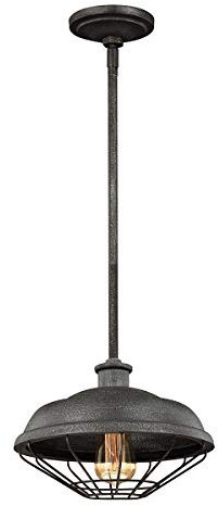 Elstead Lighting Pendant, Slated Grey Metal