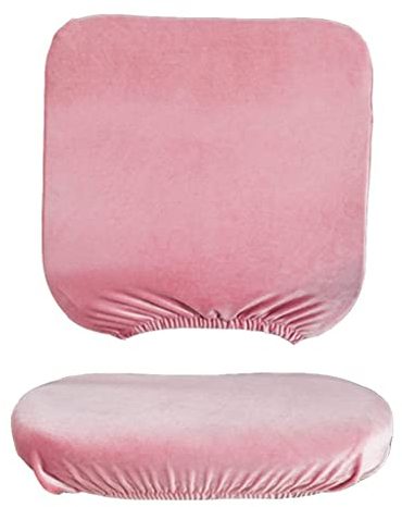 Fenteer Sitzbezug + Rücklehne Stuhlbezug Stuhlüberzug Stuhlhusse Strechhusse für Drehstuhl Bürostuhl, Rosa