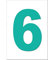Set of 3 - Aqua Bin Number 6 - Removable Self Adhesive Waterproof Durable Vinyl Stickers - Digitally Cut to the sticker Shape - size 170mm