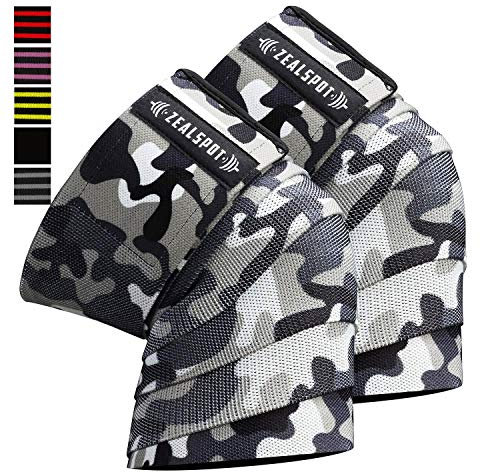 Zealspot - Ginocchiere a compressione e supporto elastico per cross training, WOD, palestra, allenamento, sollevamento pesi, fitness e powerlifting, ottime cinghie per ginocchia per squat, per uomini
