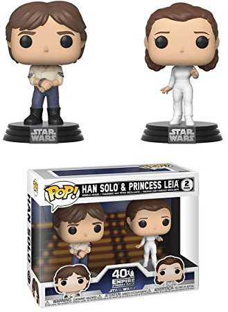 Funko Pop! Vinyl Wars-2 Packung Star Wars 2 Packung Han Solo & Leia - Vinyl-Sammelfigur - Geschenkidee - Offizielle Handelswaren - Spielzeug Für Kinder und Erwachsene - Movies Fans
