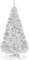 DREAMADE Albero di Natale Artificiale Albero folto in PVC con Supporto in Metallo e Piedi Bianco, Vari Dimensioni (1,8M)