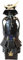 Japanische Samurai-Rüstung Schwarz-Eisen-Statuen, Modell Samurai Japaner, Japanische Statue Skulptur Eisen-Samurai-Rüstung Jahrgang Desktop-Bar Restaurant Vintage-Dekoration,L16×W12×H42CM