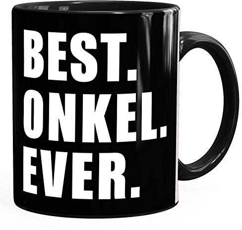 MoonWorks® Kaffee-Tasse Best Onkel ever Geschenk Spruch schwarz unisize