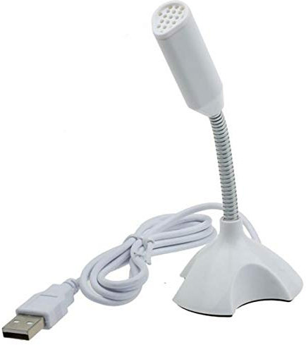 Micrófono USB PC Streaming Gaming Micrófono Plug & Play para estudio en casa - Blanco, 1 unidad