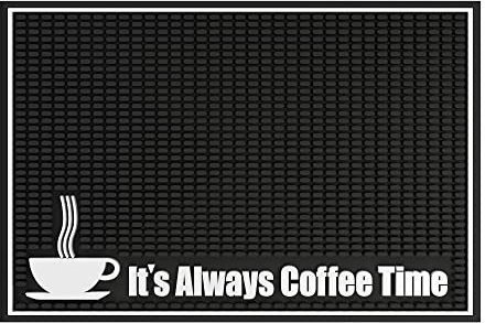 Highball & Chaser Premium Bar-Matte, 45,7 x 30,5 cm, 1 cm dick, langlebig und stilvoll, Service-Bar-Matte für verschüttete Flüssigkeiten, Kaffee, Bars, Restaurants, Theke, Abtropfmatte (schwarzer