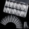 PAFUWEI 120 Pieces Ballerina Nail Tips Extra Long Coffin Nails Full Cover Clear Acrylic Nails Traceless False Fake Nail Tips with Case,12 Different Sizes for Girls Women Nail Salons & DIY Nail Art