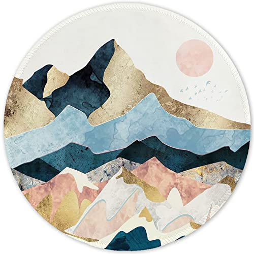 ITNRSIIET Tapis de souris avec bord cousu, tapis de souris texturé de qualité supérieure, imperméable, base en caoutchouc antidérapant, joli design, motif lever de soleil