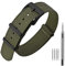 ANNEFIT Cinturino per Orologio in Nylon 20mm per Uomo e Donna con Fibbia Nera in Acciaio Inossidabile (Verde Oliva)