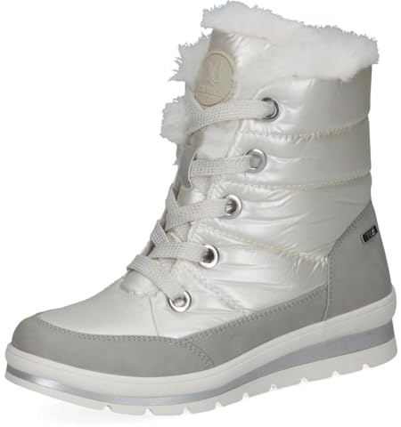 CAPRICE Damen Winterstiefel ohne Absatz Vegan Wasserabweisend, Mehrfarbig (Pearl Comb), 37.5 EU