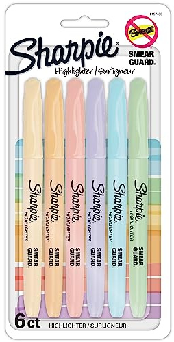 Sharpie® Accent Pocket Highlighters, Chisel Tip, Assorted Barrels, Assorted Mild Pastel Ink, Pack Of 6 Highlighters