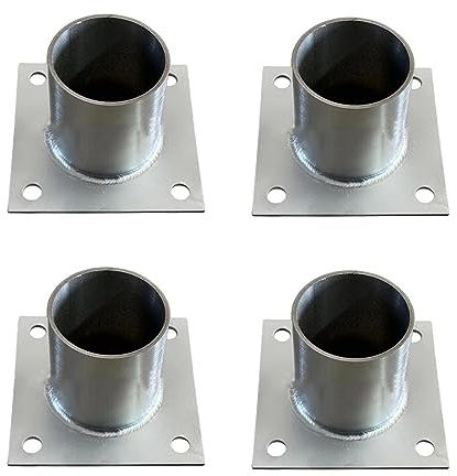 Pfostenträger Aufschraubhülse 4 Stück Runde Säulengrundplatte Für Holzterrassen Und Pergolen, 60 70 80 90 100 120 150 200 MM Geländerpfostenhalter Für Veranda, Bodenhalter Für Zaun ( Size : Dia 60mm(2