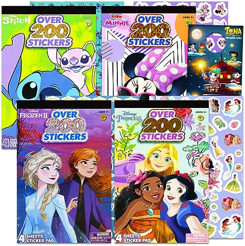 Mega Disney Aufkleber-Set für Mädchen – Bündel mit über 800 Aufklebern mit Prinzessinnen, Frozen, Minnie-Maus und Vaiana | Bulk-Disney Aufkleber für Kinder