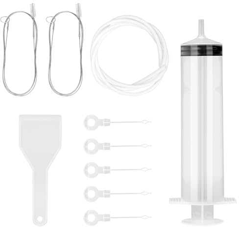 10 PCS Fridge Emptying Dredger and Cleaning Set, Fridge Drain Hole Cleaning Tool - 1 syringe, 1 hose, 1 ice shovel, 2 cleaning brushes, and 5 drain hole plugs