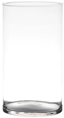 Dekoglas, Vase Zylinder LEVI H. 29cm D.16cm transparent rund Glas Hakbijl