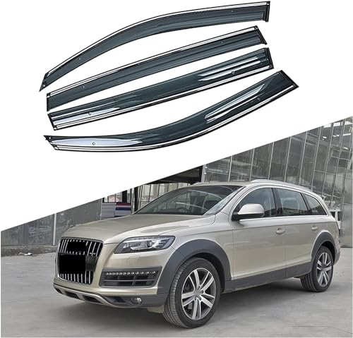 BYERZ Auto-Wetterstreifen Für Audi Q7 4L 4LB 2005-2015, getönte Windabweiser Sonnenblenden Regenschutz Windschutzscheibe, Autozubehör