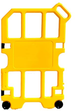 LVLDAWA Versenkbarer Verkehrszaun, Industrielles Mobiles Sicherheitstor Im Freien, Straße, Garage, BAU, Einfahrt, Zaun, Mit, Wheels Für Die Schule Baustellen (Farbe : Gelb, Größe : 60x96cm-6pcs)