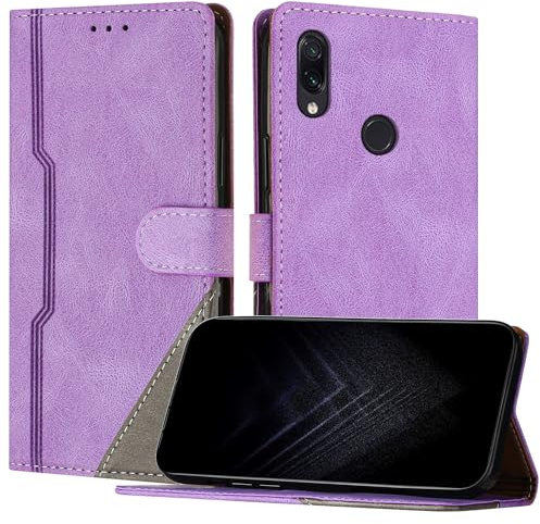 NETANY Funda para Xiaomi Redmi 7, Funda Libro de Cuero con Ranura Cierre Magnético Soporte Plegable Carcasa Protectora (Morado)